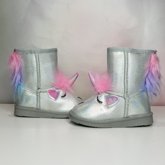 Toddler 3D Cozy Glitter Unicorn Boots Size 7T Brand New - Picture 2 of 8